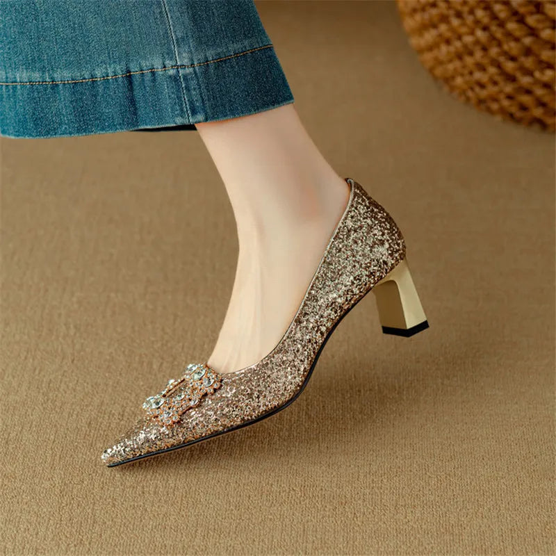 Gloria – Glitter Court Shoes