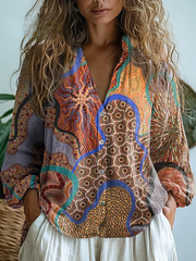 Retro Floral Blouse Light