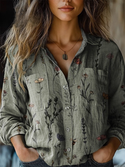 Vintage Floral Art Blouse