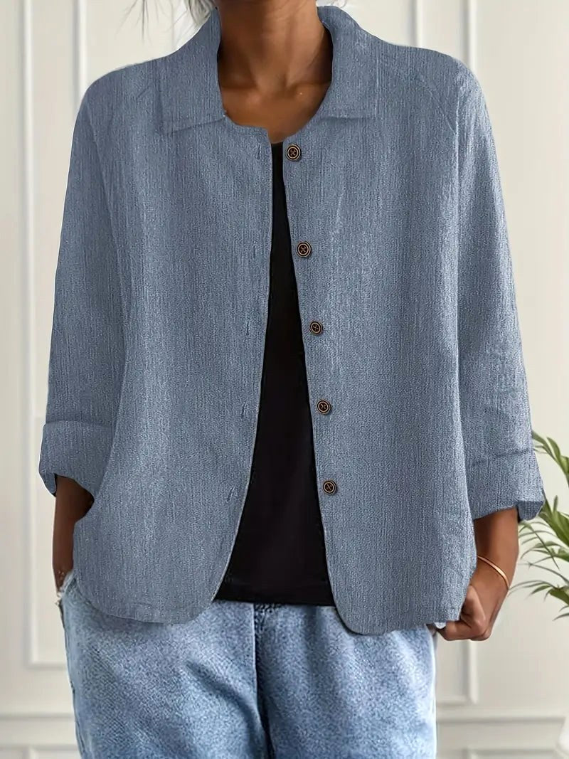 Emily - Relaxed Button-Front Blouse