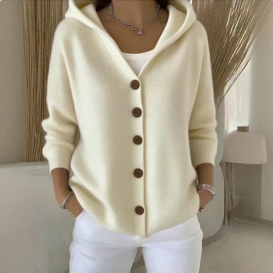 Darienne - Hooded Button-Up Knit Cardigan