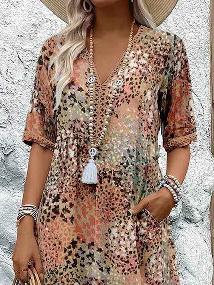 Susan - Vibrant Midi Dress with Elegant Tummy Coverage