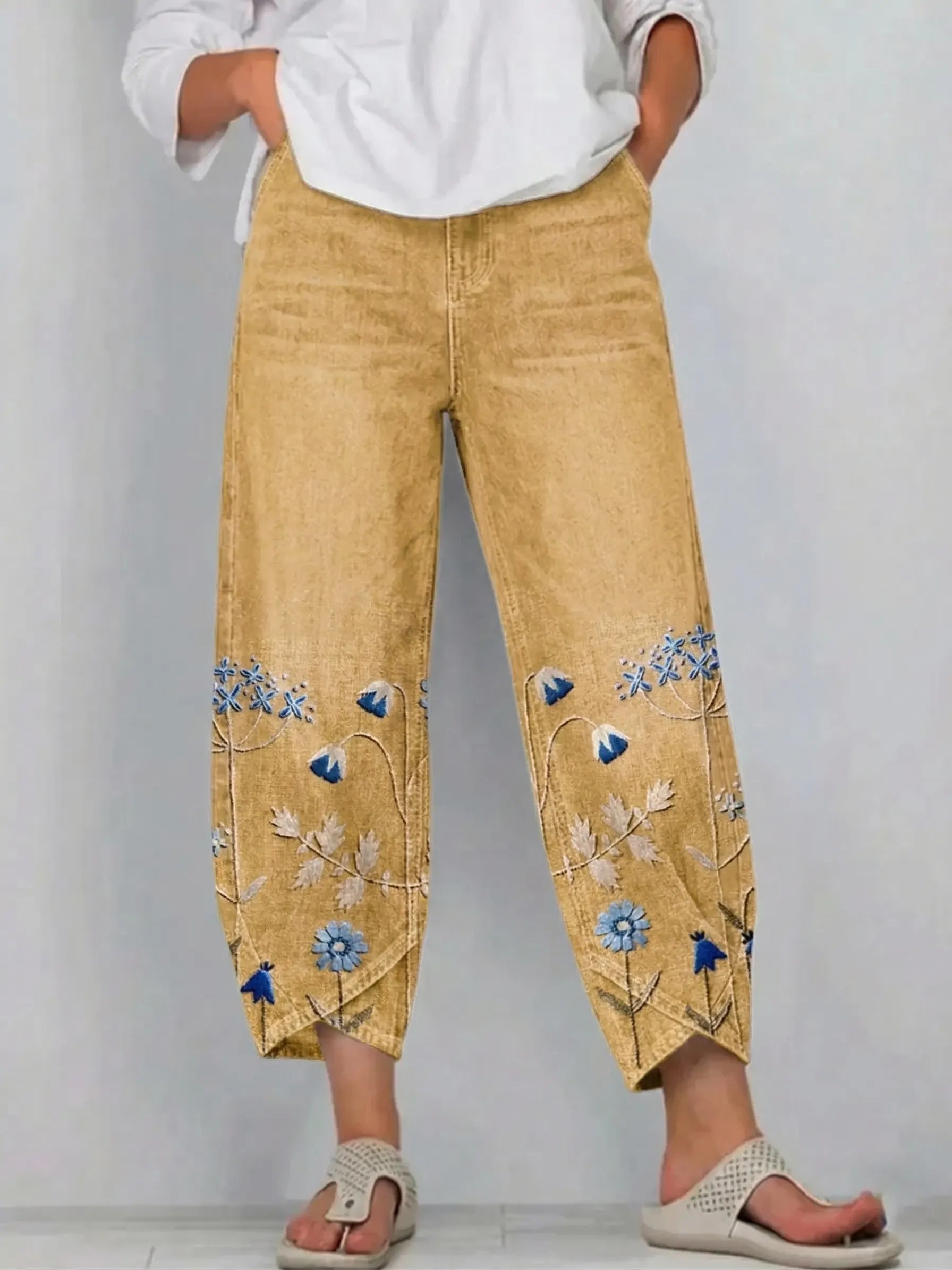 Rowena - Floral Print Casual Trousers