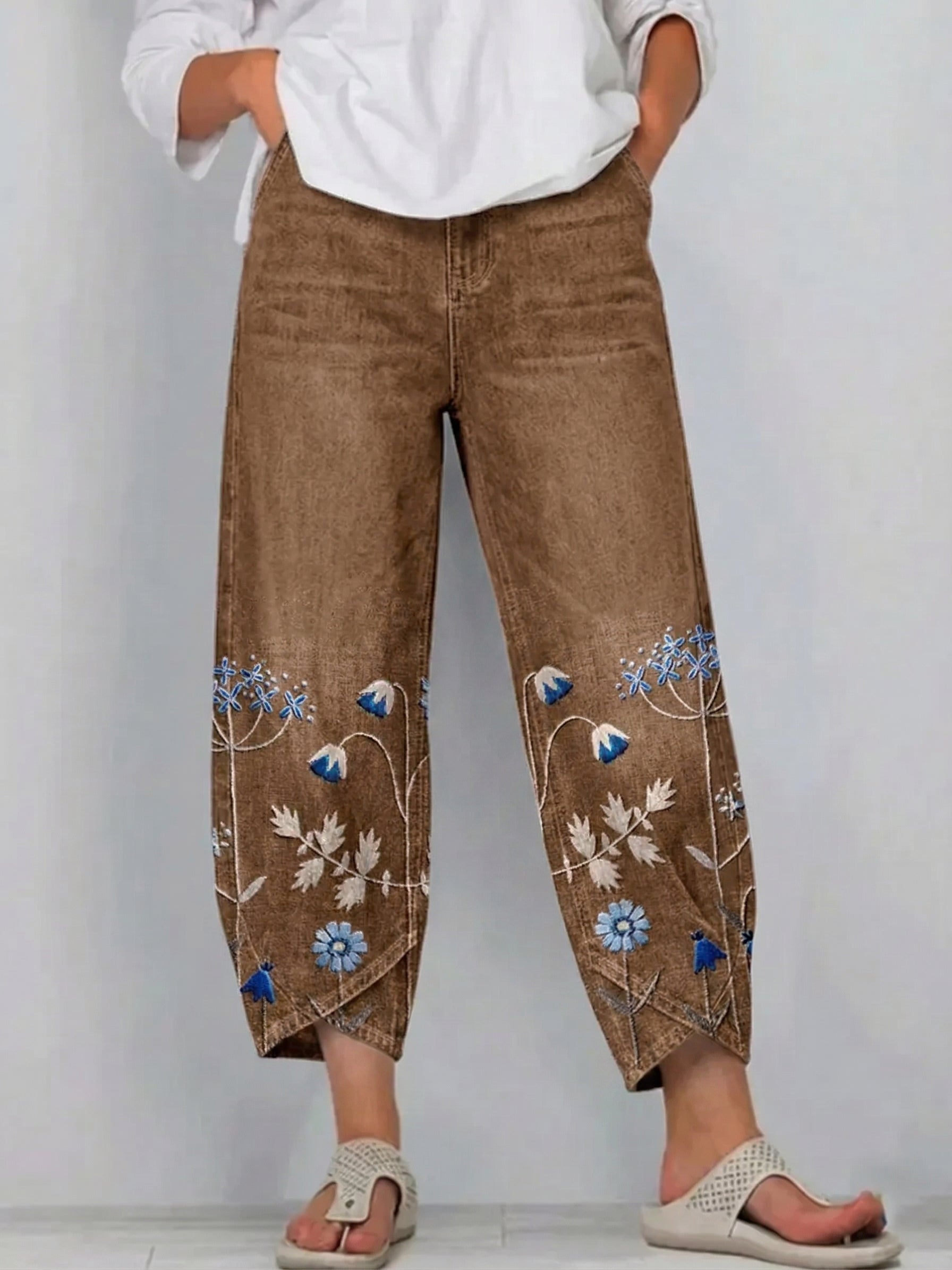 Rowena - Floral Print Casual Trousers
