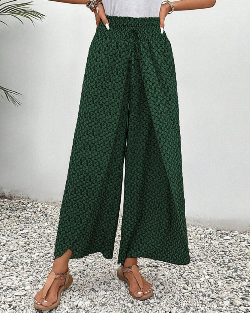 Catherine | Wide-Leg Trousers with Shirred Waistband