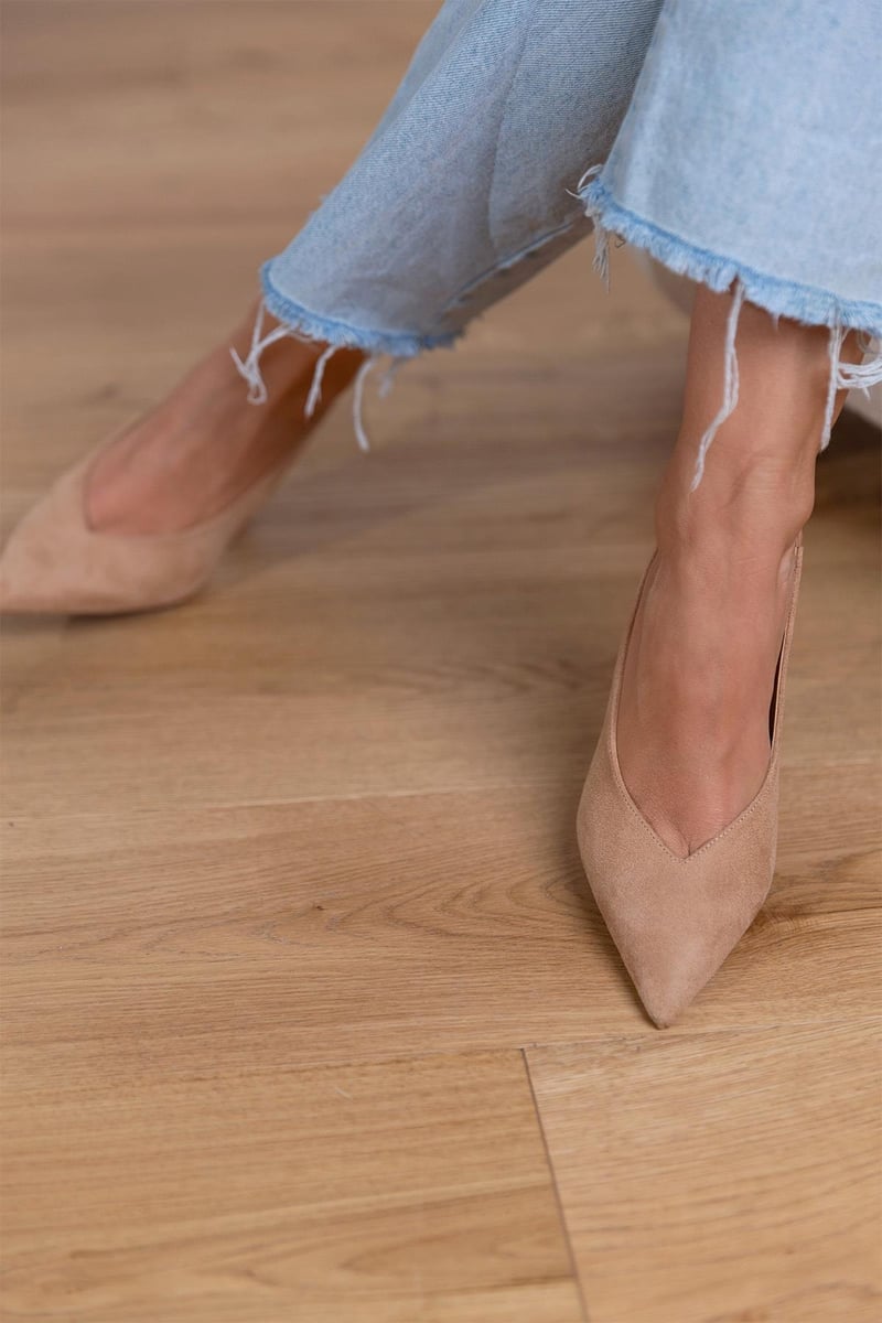 Pointed-Toe Strap Court Shoes