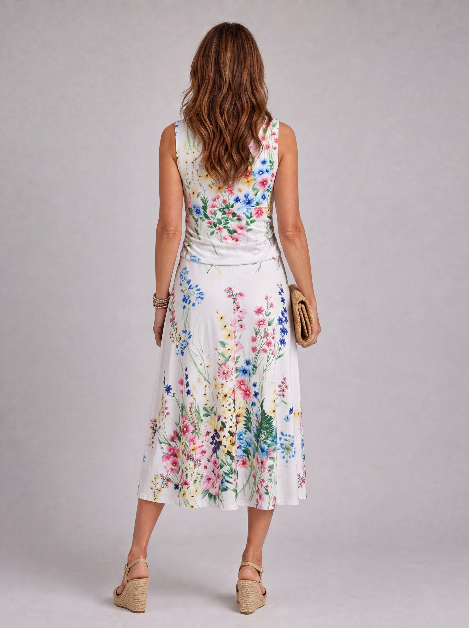 Tanya | Sleeveless Floral Midi Dress
