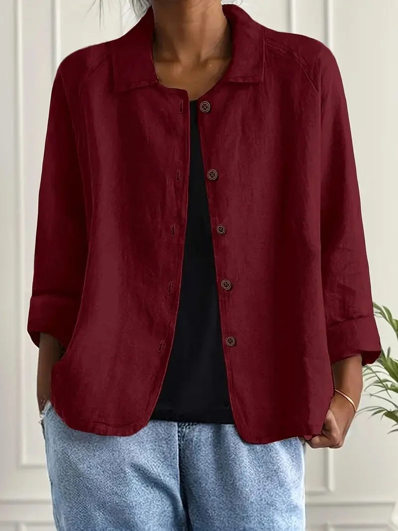 Emily - Relaxed Button-Front Blouse
