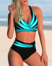 Liliana – Printed Bikini Set with Cross-Halter Neck
