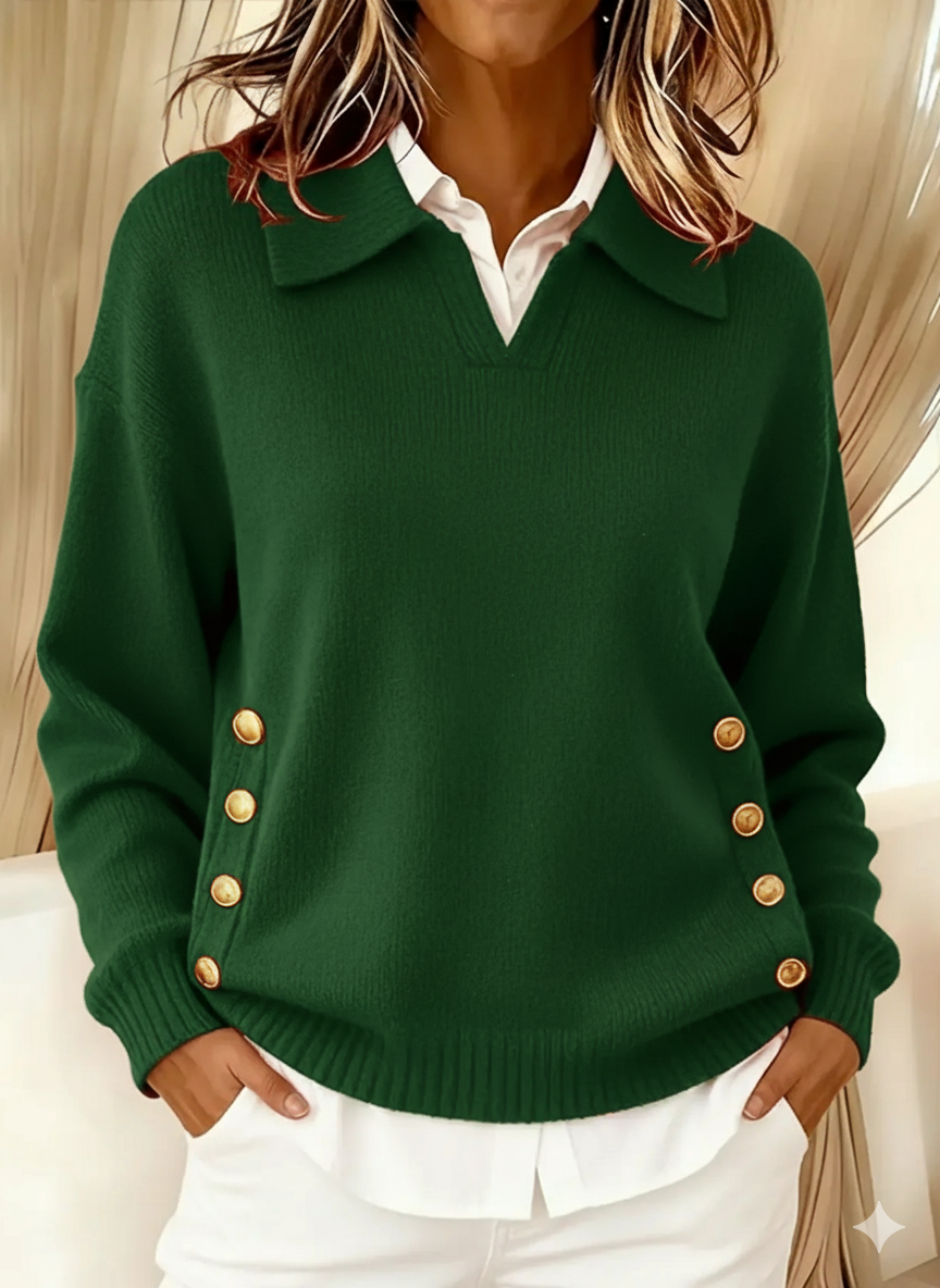 Vynette - V-Neck Sweater with Collar