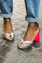Two-Tone Heeled Sandals