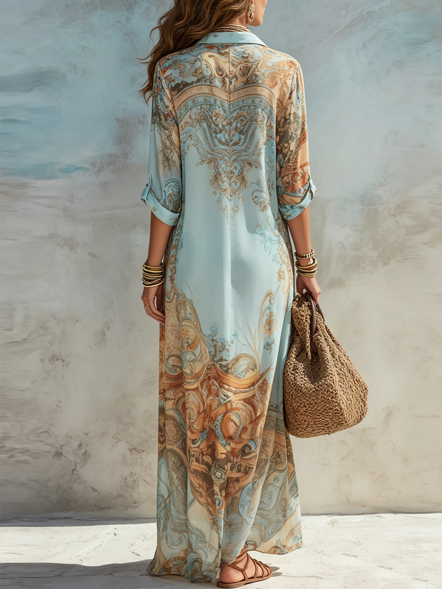 Valentina | Floral Baroque Maxi Dress