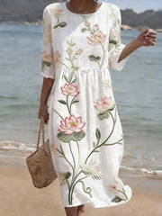 Kayla | Dress with Botanical and Floral Print