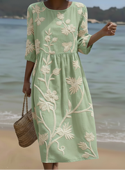 Gwen | Midi Dress with Botanical and Floral Print