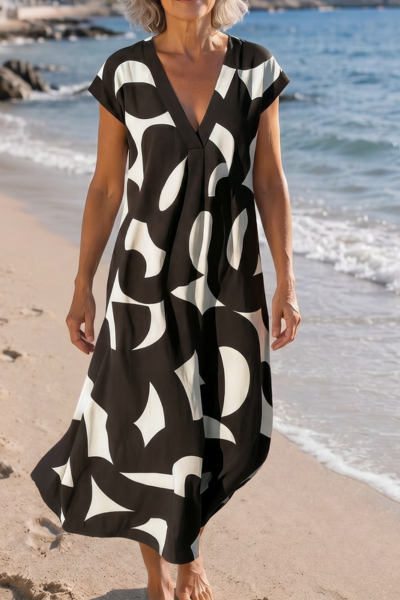 Valenique - Stylish V-Neck Dress