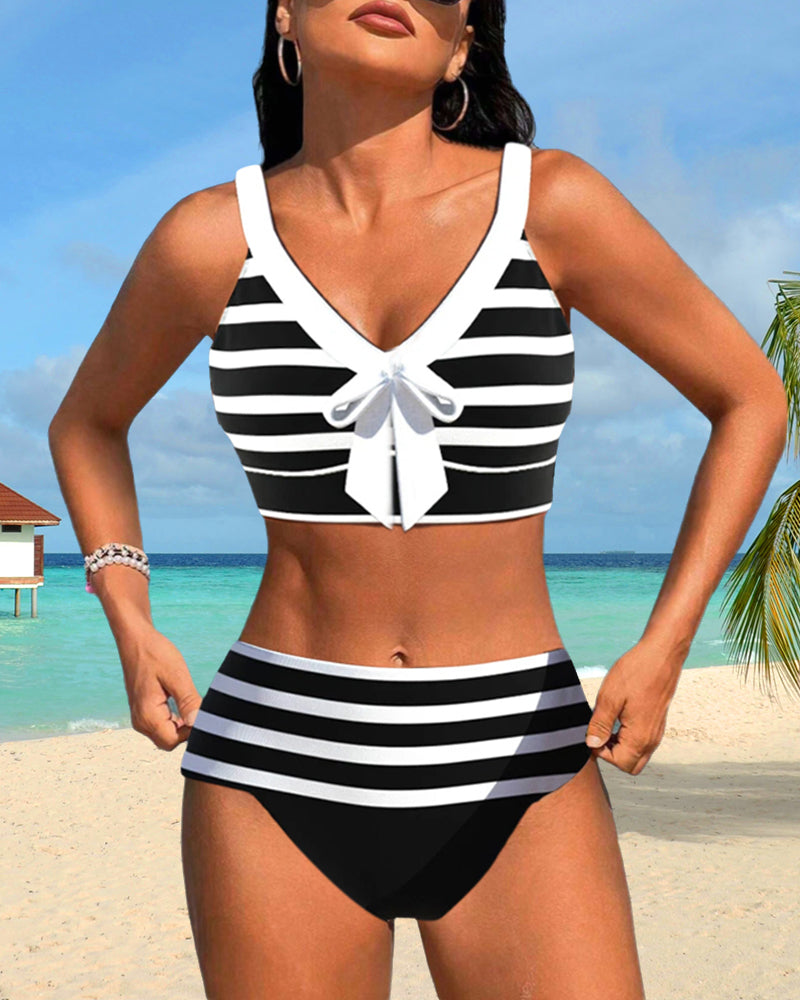 Lula | Striped High-Waisted Bikini
