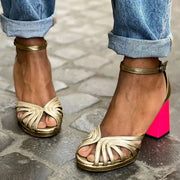 Contrast Heeled Sandals