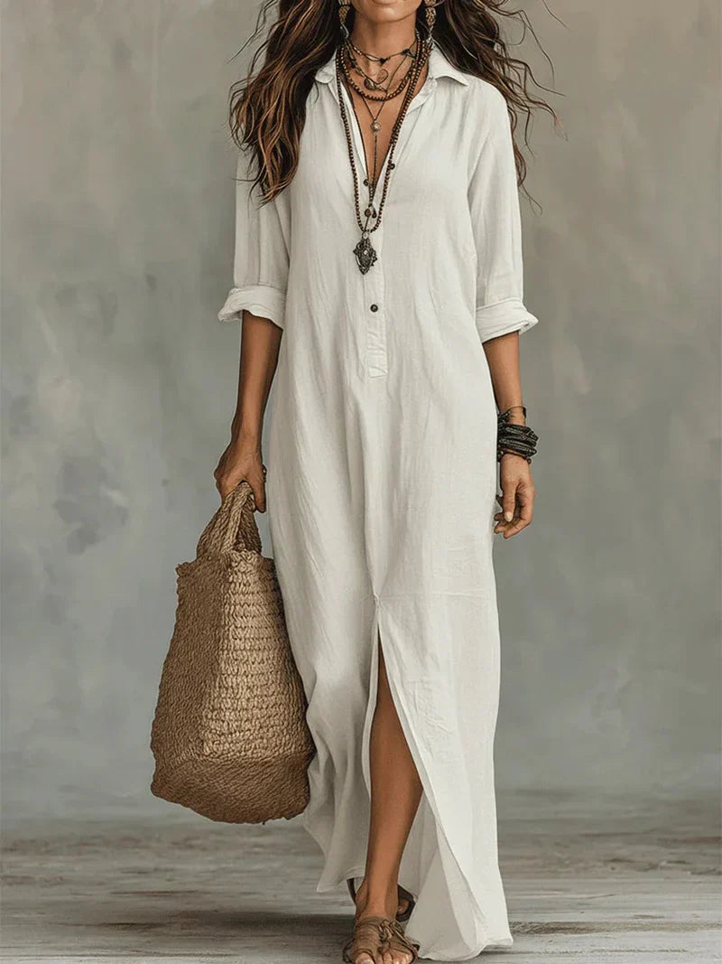 Céline – Relaxed Black Button-Front Maxi Dress