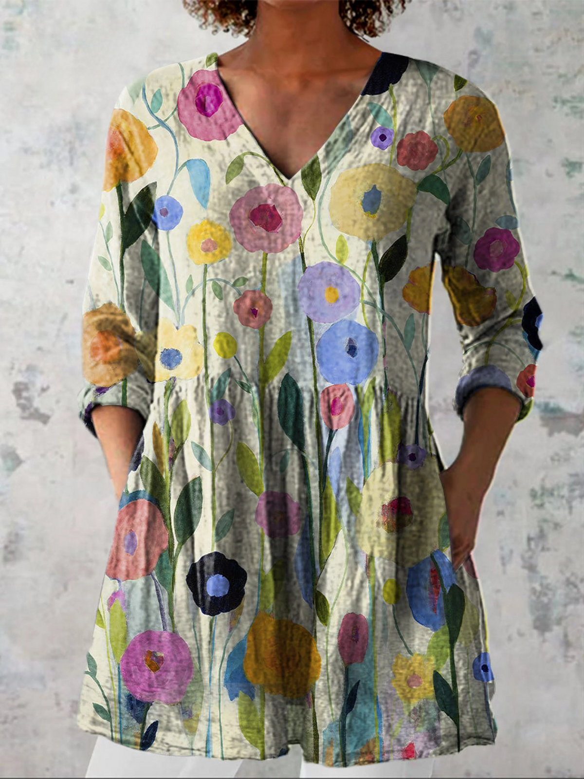 Kara | Long V-Neck Blouse