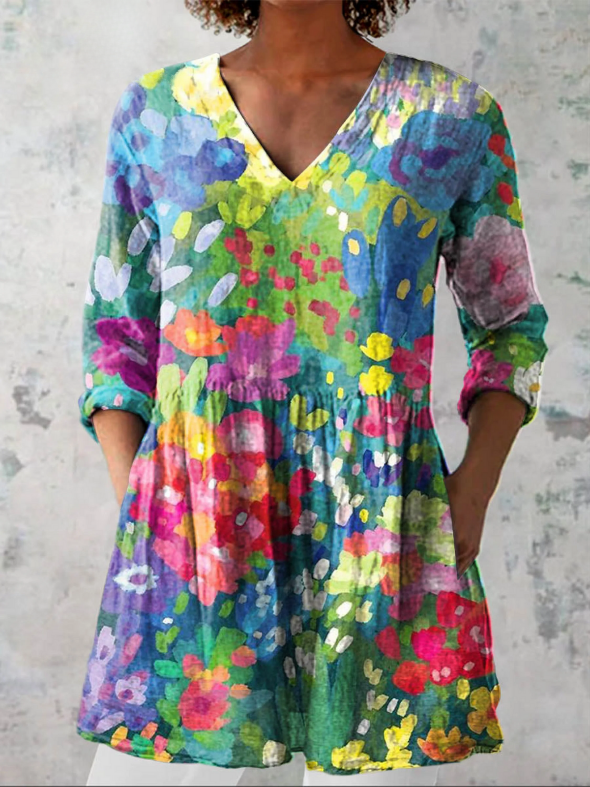 Jacinda | Long V-Neck Blouse