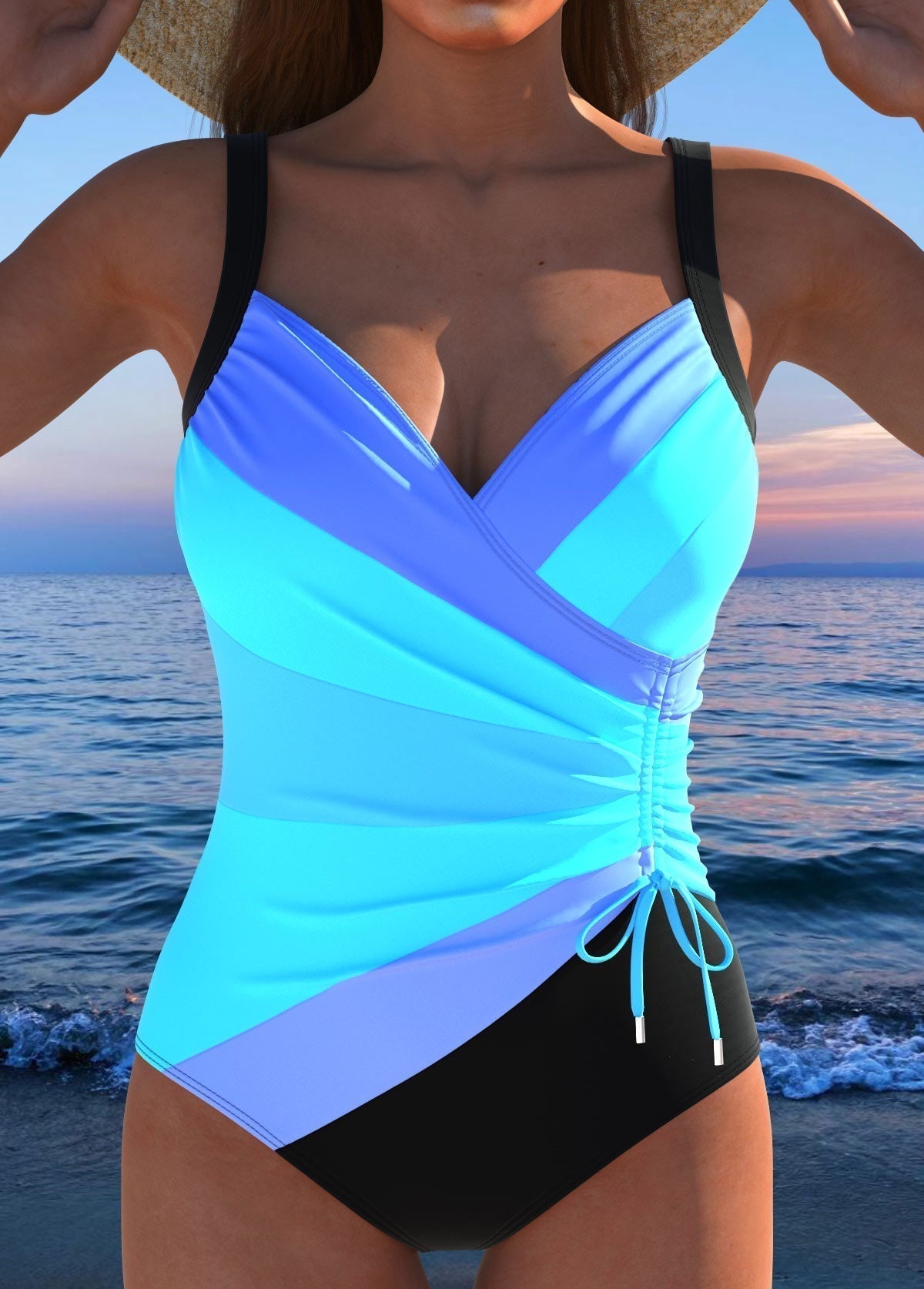 Luxury Wrap Swimsuit with Colourful Print