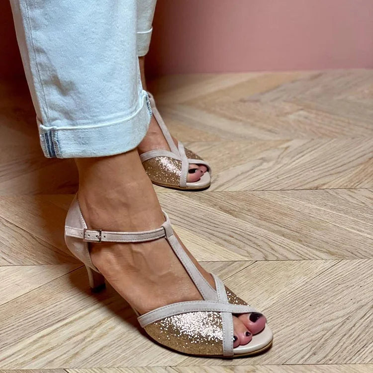 Pointed-Toe Strap Ballet Flats