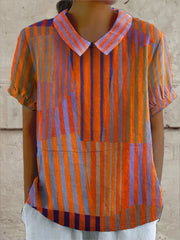 Nina | Geometric Stripe Pattern Blouse