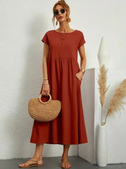 Flowing Midi Dress with Timeless Elegance