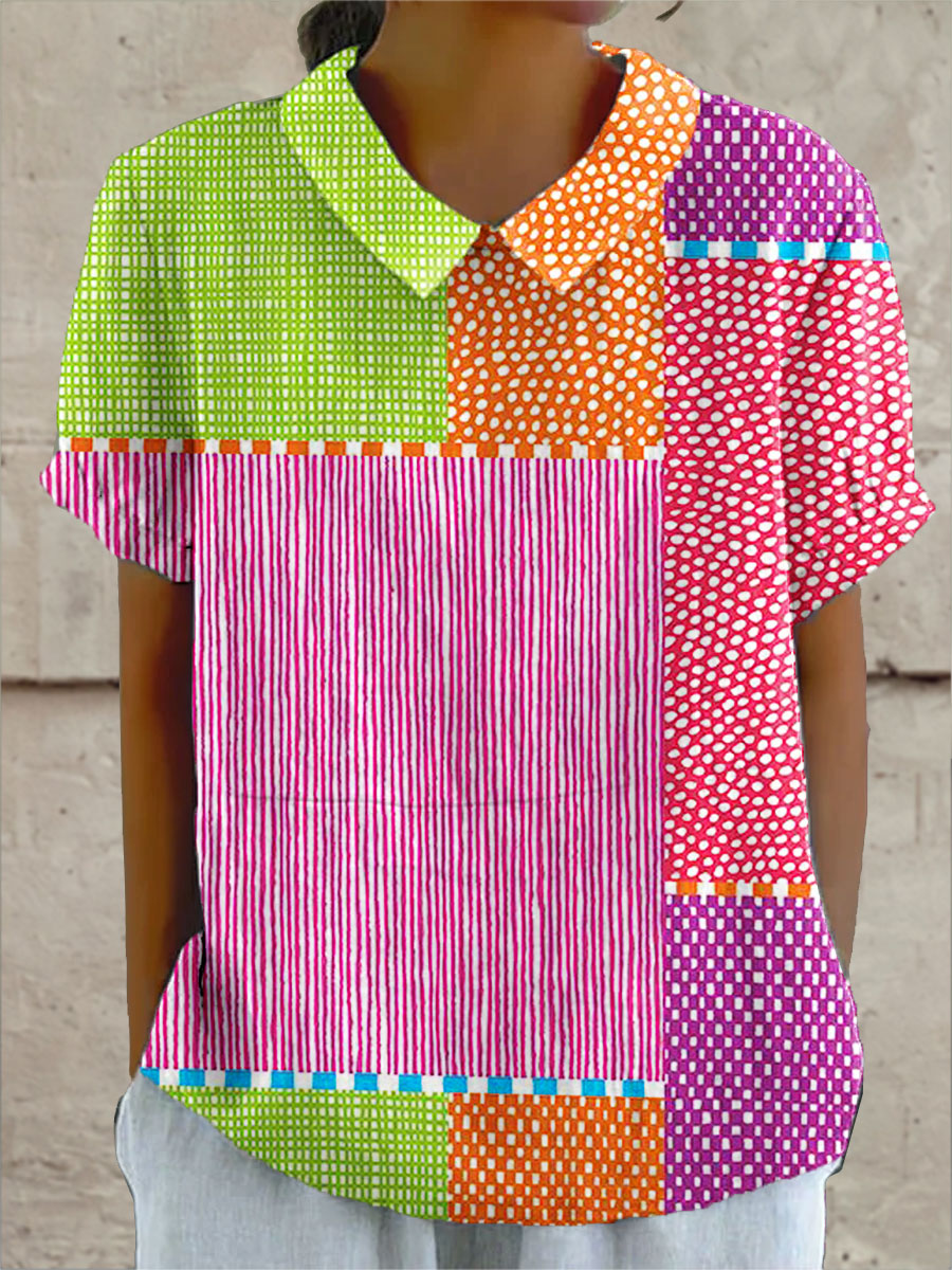 Zoe | Colourful Patchwork Blouse