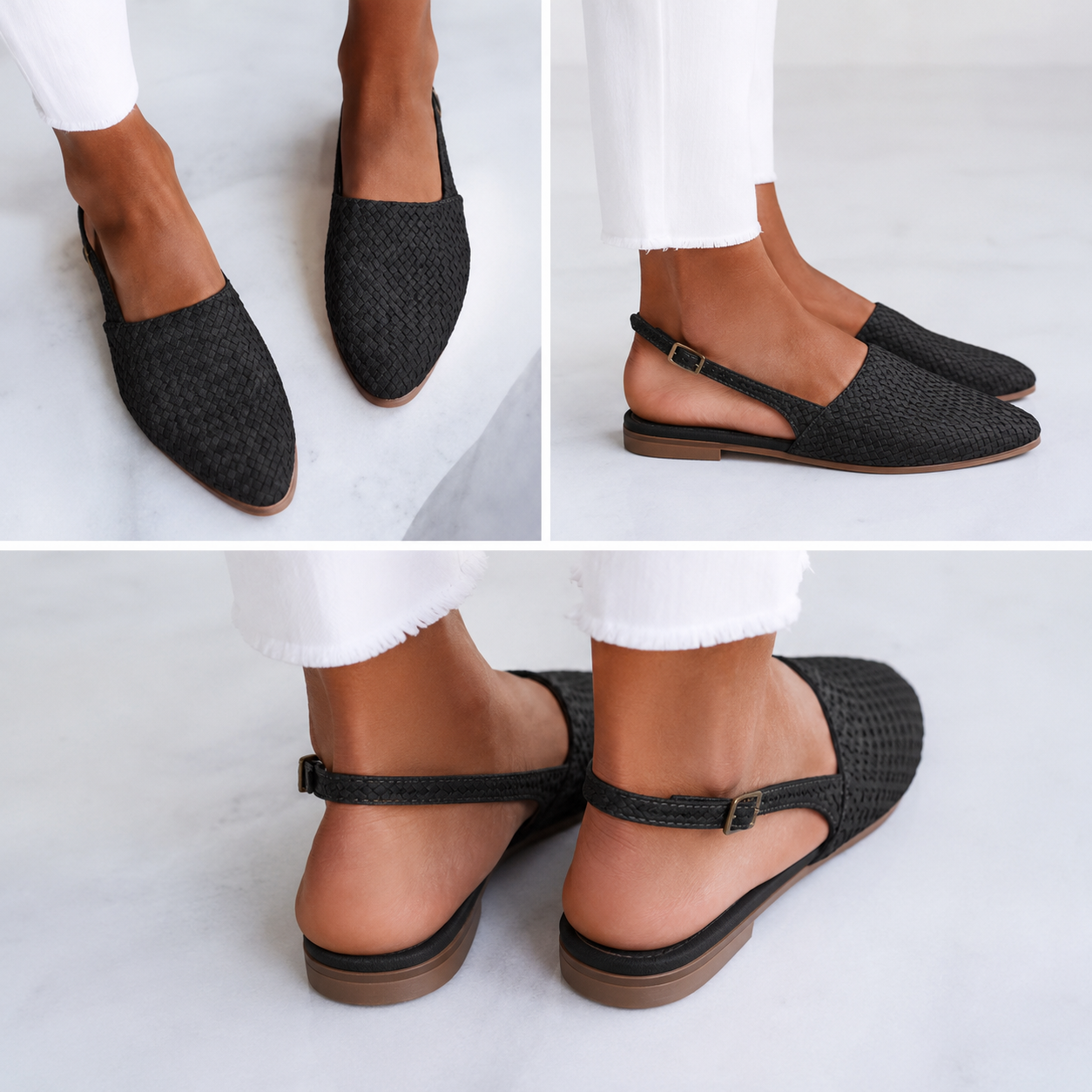 Simone - Woven Back-Strap Loafers