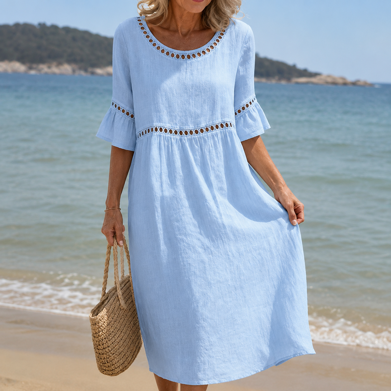 Helene - Soft Floral Beach Dress
