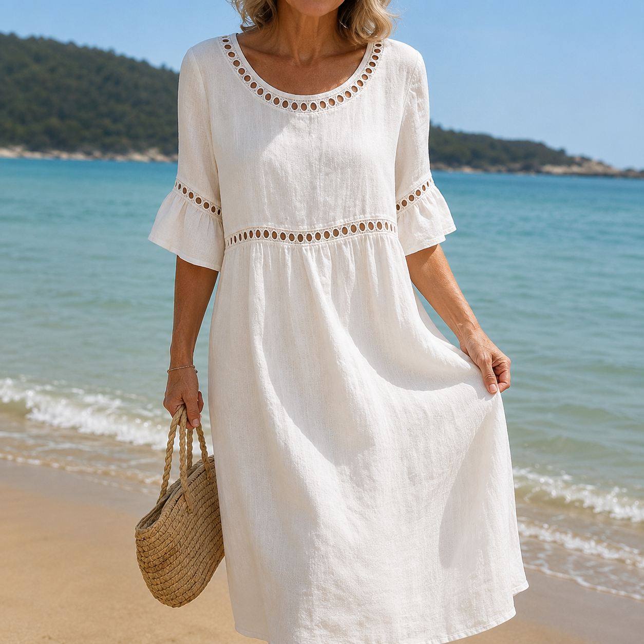 Helene - Soft Floral Beach Dress