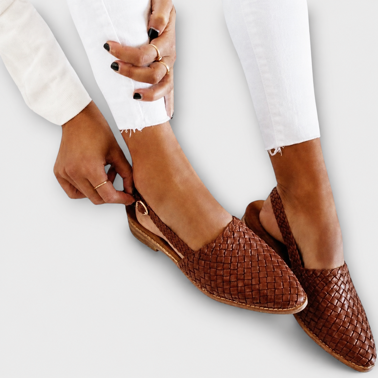 Simone - Woven Back-Strap Loafers