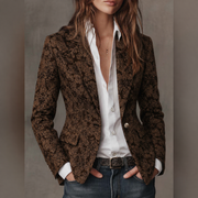 Paisley Jacquard Fitted Blazer