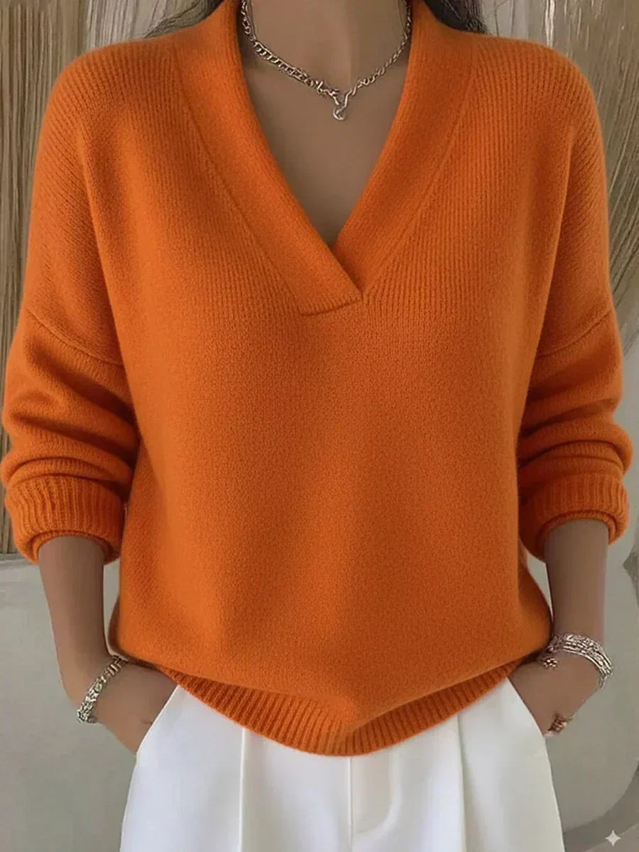 Vivelle - Relaxed V-Neck Sweater