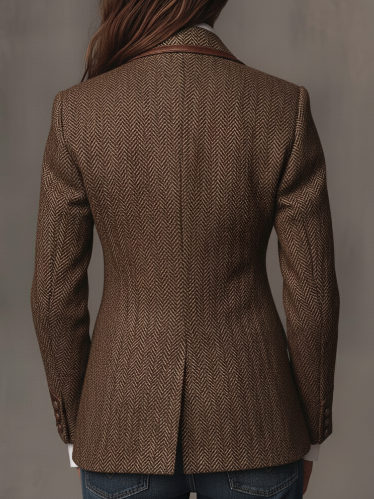 Herringbone Printed Panel Blazer