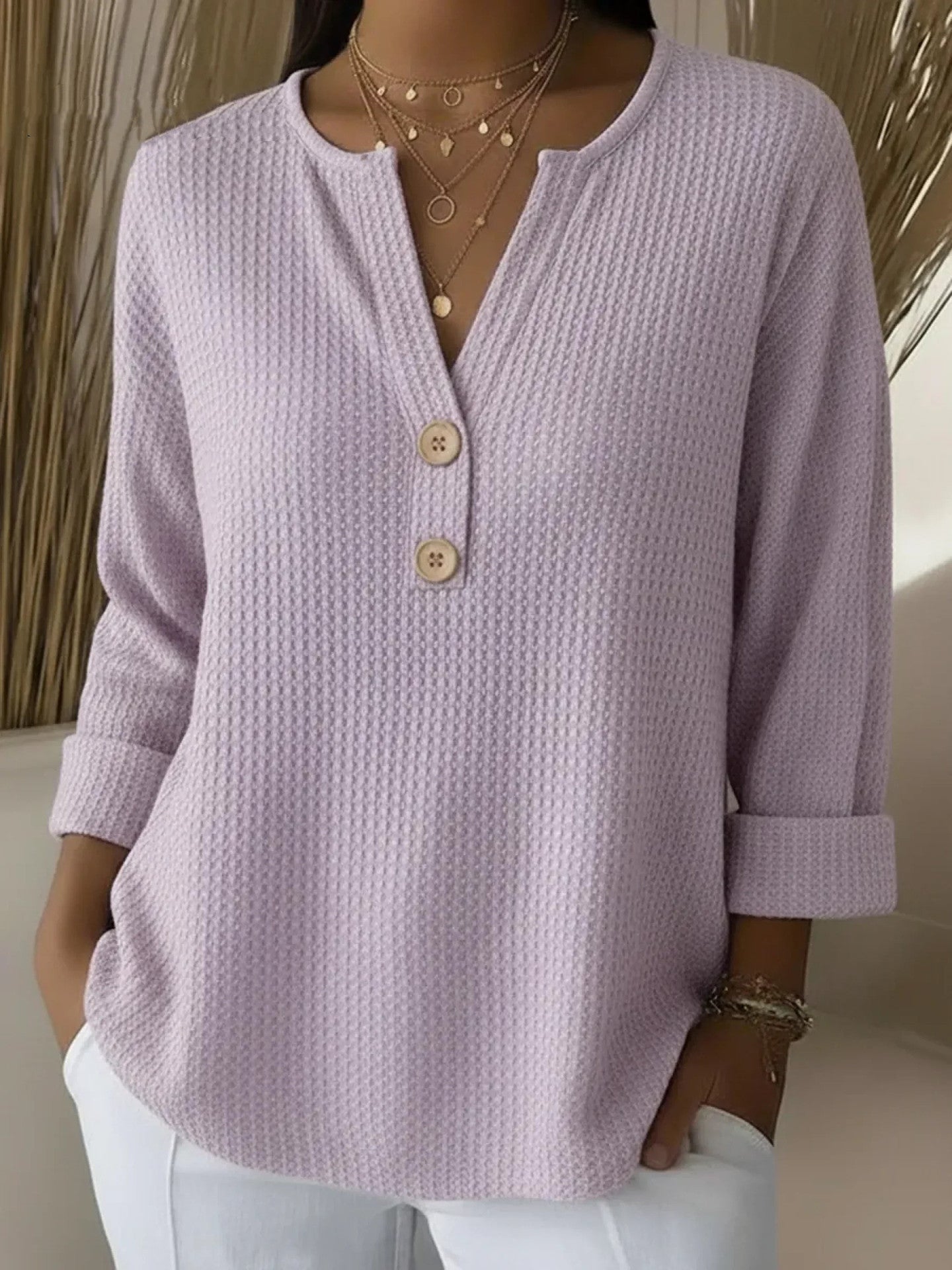 Lucinda - Henley Button Top
