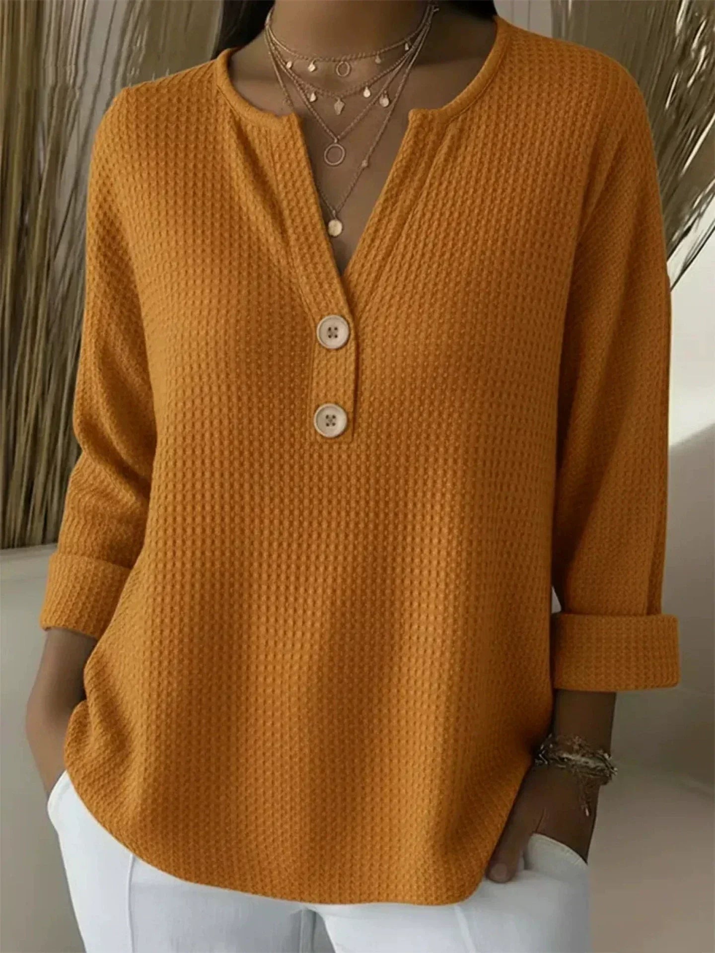 Lucinda - Henley Button Top