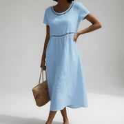 Jade - Eyelet Trim Midi Dress