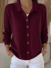 Josephine - Button-Front Collared Cardigan