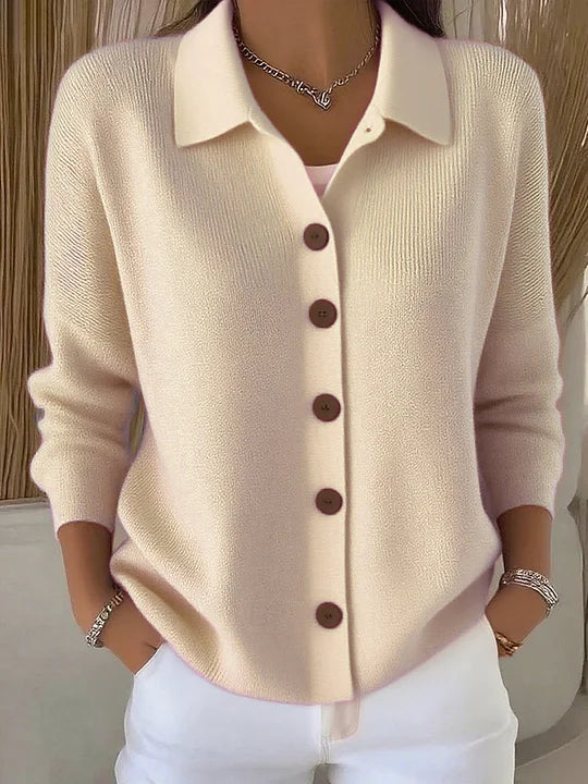 Josephine - Button-Front Collared Cardigan