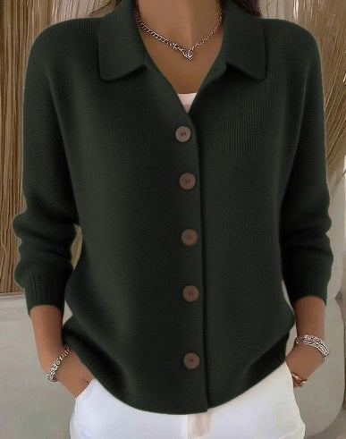 Josephine - Button-Front Collared Cardigan