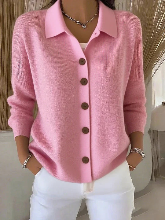 Josephine - Button-Front Collared Cardigan