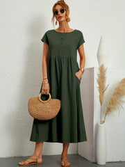 Flowing Midi Dress with Timeless Elegance