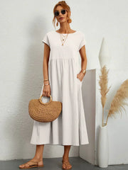 Flowing Midi Dress with Timeless Elegance