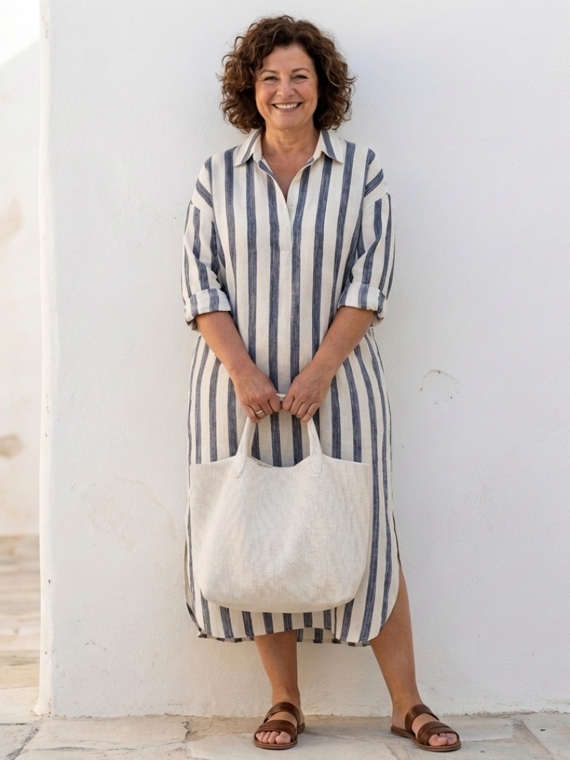Naomi | Long Sleeve Striped Maxi Dress