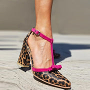 Court Shoes with Buckle and Block Heel
