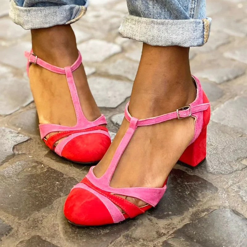 T-Bar Shoes with Sturdy Heel