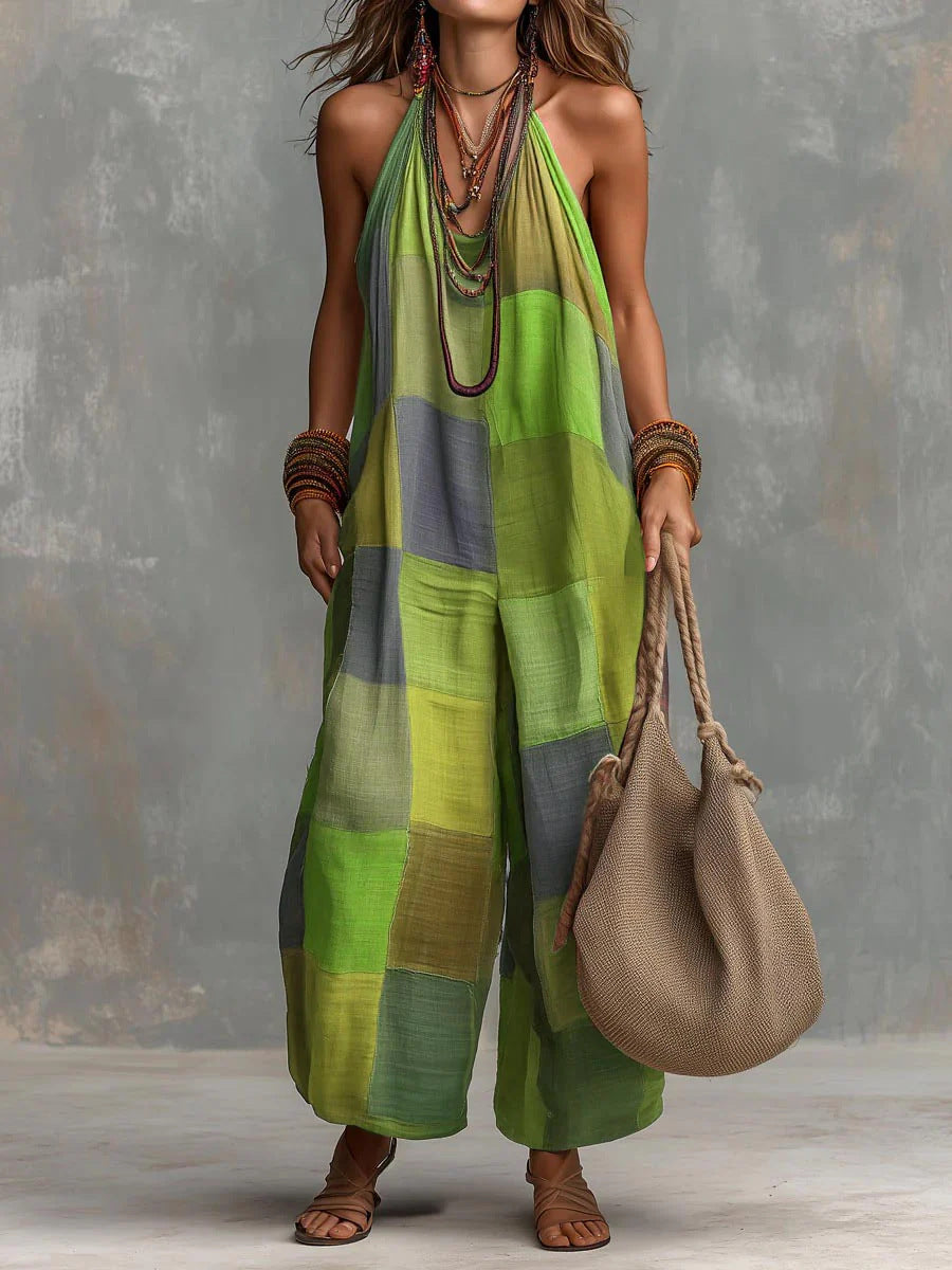 Bohemian Patchwork Jumpsuit – Freshness and Freedom in a Unique Artistic Style