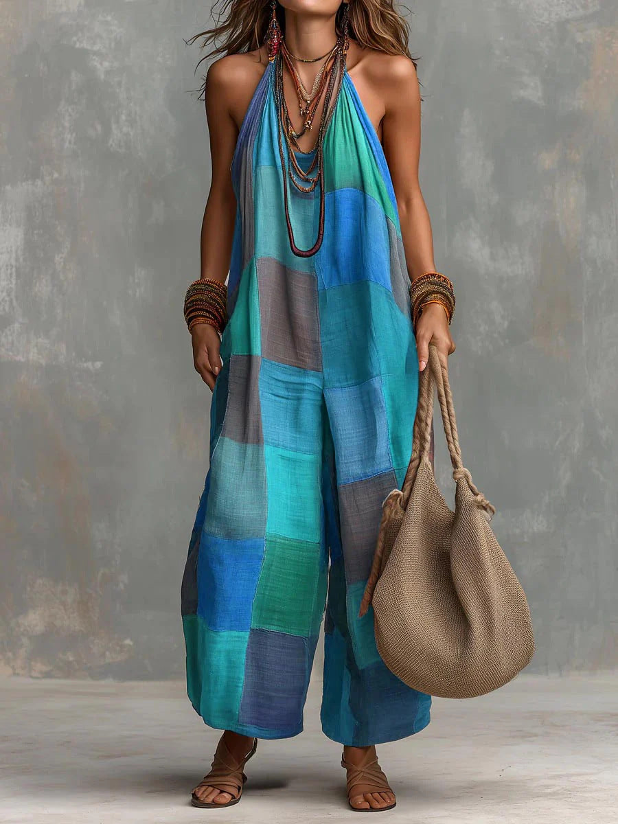Bohemian Patchwork Jumpsuit – Freshness and Freedom in a Unique Artistic Style